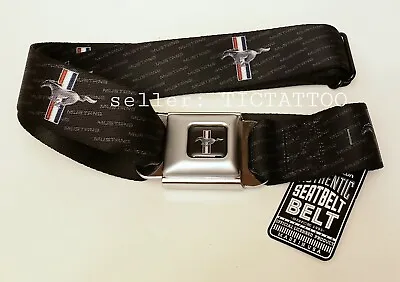 🔥Official FORD MUSTANG Seatbelt BELT & Buckle BUCKLE-DOWN Reg Fit 24-36  NEW • $20