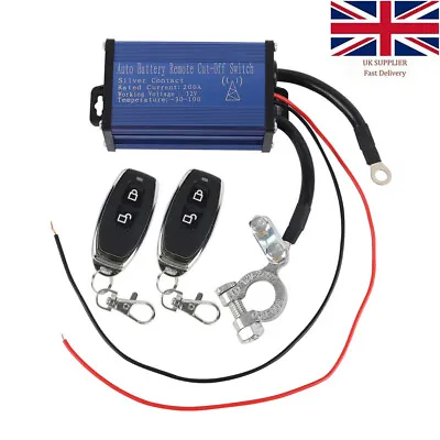 Car Battery Disconnect Cut Off Isolator Master Switch 2 Wireless Remote Control • £20.89