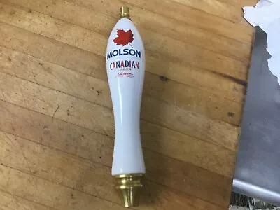 Molson Canadian Beer Tap Handle Lager Red Maple Leaf 13  Ceramic RARE NEW! BT27 • $60