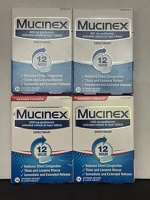 4 Mucinex Max & Reg Strength 68 Bi-layer Tablets. 1200mg & 600mg Exp 11/24+ JB • $26.44