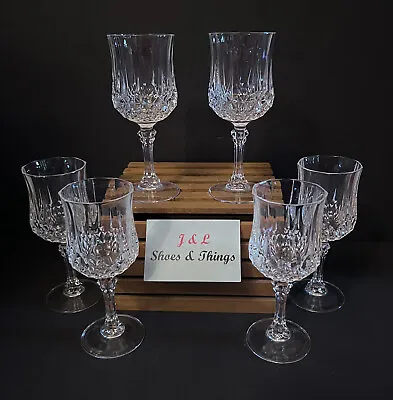Cristal D'Arques Longchamp France (6) Water Glass Goblets 7 1/4  Tall EUC • $22.50