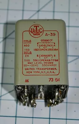 Vintage UTC A-39 Audio Input Transformer • $69.99