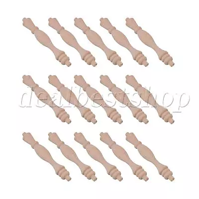 10x Unpainted Wooden Baluster Spindles For Home Decoration 5.3 X 0.8Inch • $17.37