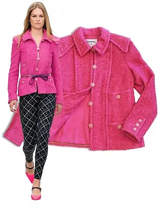 CHANEL Resort 2020 Pink Boucle Jacket 46 US 14 • £3292.91