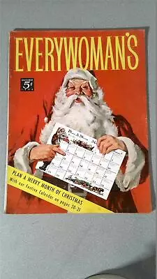 1955 Everywomans Magazine Santa Claus ADS Gerber Lucky Strike Christmas Issue 5¢ • $19.99