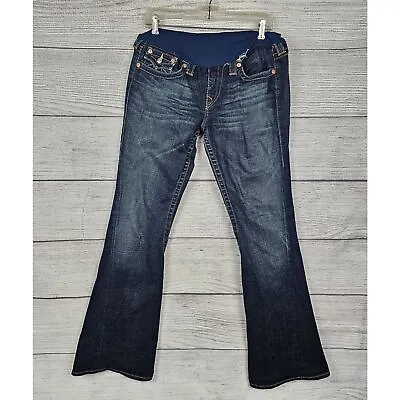True Religion A Pea In The Pod Boot Cut High Belly Band Maternity Jeans Size 31 • $30