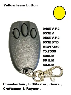 Chamberlain Garage Door Opener Remote Control 953EV-P2 953EV 953ESTD 956EV • £12.55