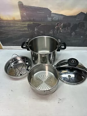 Fagor Stainless Pressure Cooker Screw Down 6 Liter Vitro Induction See Condition • $45