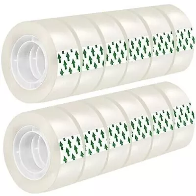 12 Rolls Transparent Tape Refills Rolls 3/4-Inch X 1000 Inch 1 Inch Core Clear • $17.52