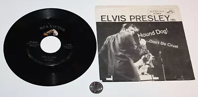 Elvis Presley 47-6604 HOUND DOG/DON'T BE CRUEL Vintage 45 RCA 1956 Rare Sleeve • $24.99