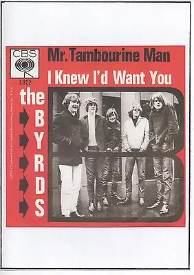 BYRDS  POSTER  Mr Tambourine Man. Psychedelia 60's Pop Folk Rock. • £5.49
