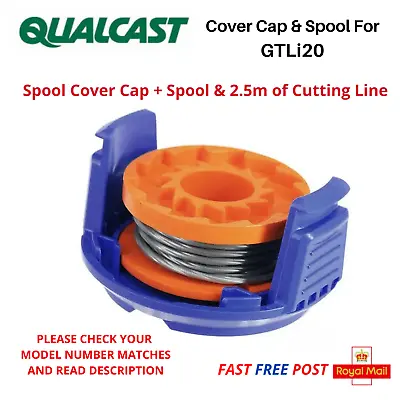 QUALCAST GTLi20 Spool & Line + Cover Cap For Trimmer Strimmer FAST POST • £10.75