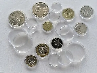 Round Coin Capsules- Sizes 16.5 Mm - 42mm Good Quality - 5 10 20 30 50 100 Each • £19.99