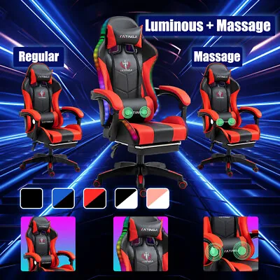 Gaming Office Chair Executive Gaming Racing Seat Premium PU Leather Footrest • $84.99