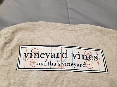 Vineyard Vines Gray Hockey Pocket T-Shirt Short Sleeve Boys Size 7 • $8.09