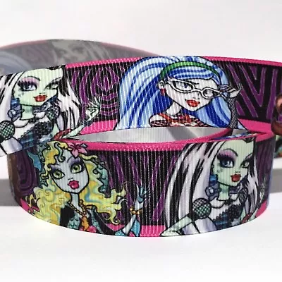 GROSGRAIN RIBBON 1  MONSTER HIGH GIRLS Halloween Christmas M2H US SELLER Printed • $0.99