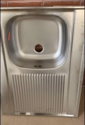 Franke Kitchen Sink Single Bowl Sit On With Drainer Stainless Steel 800 X 600 Mm • £85
