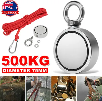 500kg Double Side Neodymium Magnets Metal Explore Fishing Hunter With 10M Rope • $33.45