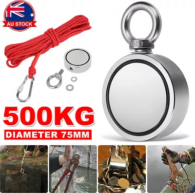 500kg Double Side Neodymium Magnets Metal Explore Fishing Hunter With 10M Rope • $36.85