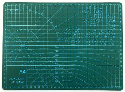 A4 Cutting Mat Non Slip Printed Grid Lines Self Healing Craft Board Double Sided • £3.19