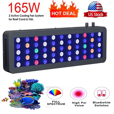 PHLIZON Aquarium Lights 165W Fish Tank Light For Saltwater Freshwater Coral Reef • $22.19