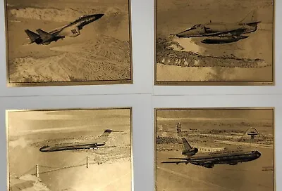 McDonnell Douglas Airplanes Gold Etchings By Noted Artist R.G. Smith X4 Awesome! • $29.99