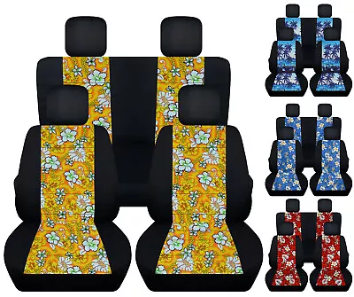 Front+ Rear Hibiscus Flower /palm Tree Car Seat Covers Fits 98-2018 VW Beetle • $149.99