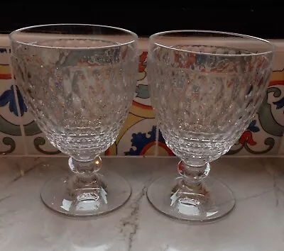 Set Of 2 Villeroy & Boch 12 Oz WATER WINE GLASSES Boston Crystal Goblet ~ MINT  • $46.99