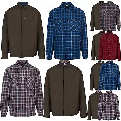 Trespass Mens Padded Diamond Quilted Reversible Jacket Shirt Flannel Lumberjack • £14.99