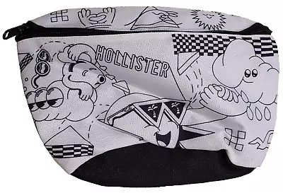 Hollister LIMITED EDITION Doodle Fanny Bag White & Black Sun Clouds Belt Pack • £8.55