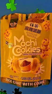 6 PACK MATCHA FLAVOR MOCHI COOKIES WITH COCOA CHIPS 4.23 Oz/120g EACH • $54