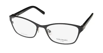 New Vera Wang Luxe Caterina Eyeglass Frame Black Titanium Womens Bk Cat Eye • $29.95