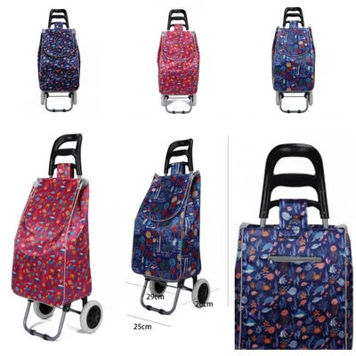 £11.49 • Buy 2 Wheels Lightweight Printed Folding Shopping Trolley Luggage Cart Multi Pattern