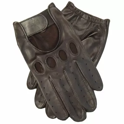 Pratt & Hart Downshift Black Men's Leather Driving Gloves With Adjustable Strap • $34.95