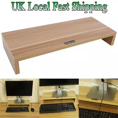 £10.99 • Buy Wooden Computer PC/iMac Monitor TV Screen Display Riser Mount Stand  Home Office