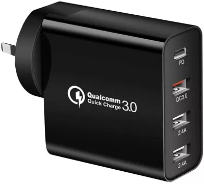 $19.89 • Buy 48W 4-Port Qualcomm Charger Quick Charge 3.0 USB C Wall Power Adapter 30W Type C