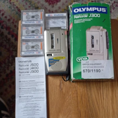 £23.49 • Buy Vintage Olympus Pearlcorder J300 Microcassette Vcva Voice Recorder Boxed 4tapes.