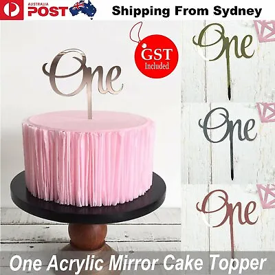 $3.99 • Buy One Cake Topper Silver Rose Glod Acrylic Mirror Baby Party Birthday Event Decor