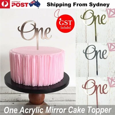 $3.99 • Buy One Cake Topper Silver Rose Glod Acrylic Mirror Baby Party Birthday Event Decor