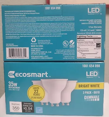 MR16 LED Lightbulbs Ecosmart Gu10 Base - Case Of 18 Sealed 35w Equivalent 120v • $10