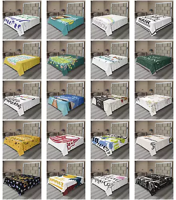 Ambesonne Motivation Flat Sheet Top Sheet Decorative Bedding 6 Sizes • $29.99