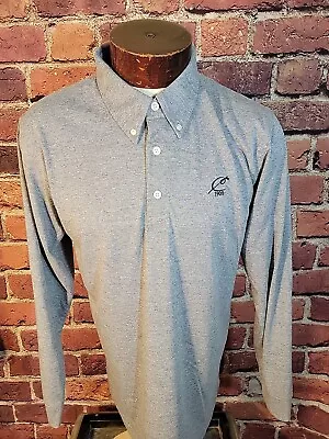 Dunning Golf Mens M Gray White Camo Longsleeve Polo Shirt 🛺 • $27.98