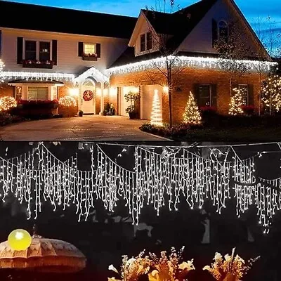 Outdoor Icicle Christmas Lights LED Snowing Chaser Bright Party Wedding Xmas US • $19.99