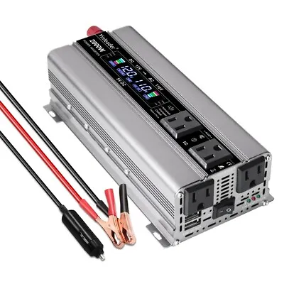 1000W 2000W Car Vehicle Power Inverter Converter DC 12V To AC 110V 2USB 4AC LCD • $62.99