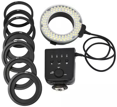 Led Macro Ring Flash Light N100 Speedlight With 7 Lens Adapter Rings For DSLR • $19.99