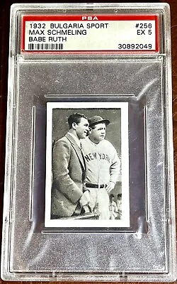 1932 BULGARIA BABE RUTH SPORT PHOTO Cigarette Card PSA 5 Max Schmeling RARE !!! • $2599.99