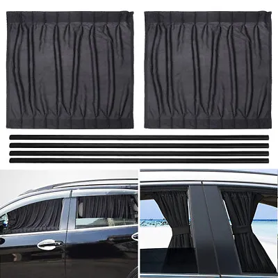 Pair Foldable Car Side Window Curtain Auto UV Protection Sun Shade Accessories • $12.99