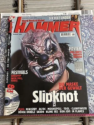HARD ROCK & METAL HAMMER AUGUST 2001 SLIPKNOT COVER MARILYN MANSON POSTER German • $29.99