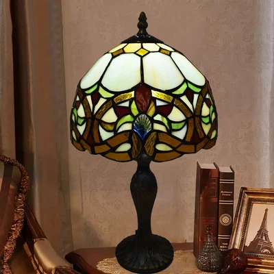 £74.45 • Buy Table Lamp Tiffany Art Stained Glass Lampshade Handmade Desktop Decoration Light