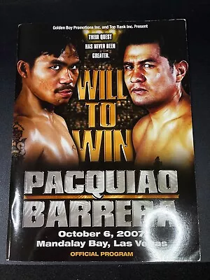 Manny Pacquiao V Marco Antonio Barrera October 6 2007 Official Fight Program • $1.04